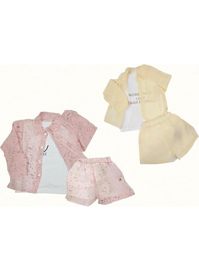MINIIMODZ Sparkle Breeze Girls Set – Stylish Party & Casual Wear | Ethnic Diwali Dress, Picnic Outfit | T-shirt & Short Set for Girls - Image 4